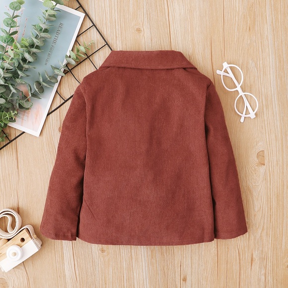 NWOT Boys Corduroy Shirt with Pockets. Size 5 - 6 Y Color Rust - Picture 5 of 6